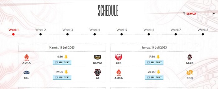 Jadwal mpl terbaru